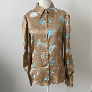 Vintage Fendi Jeans Roma Button Down Brown